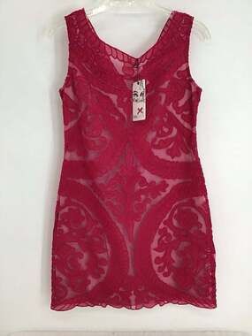 Yoana Baraschi Embroidered Silk Sheath Dress NWT Baroque-Style Cocktail Size 4